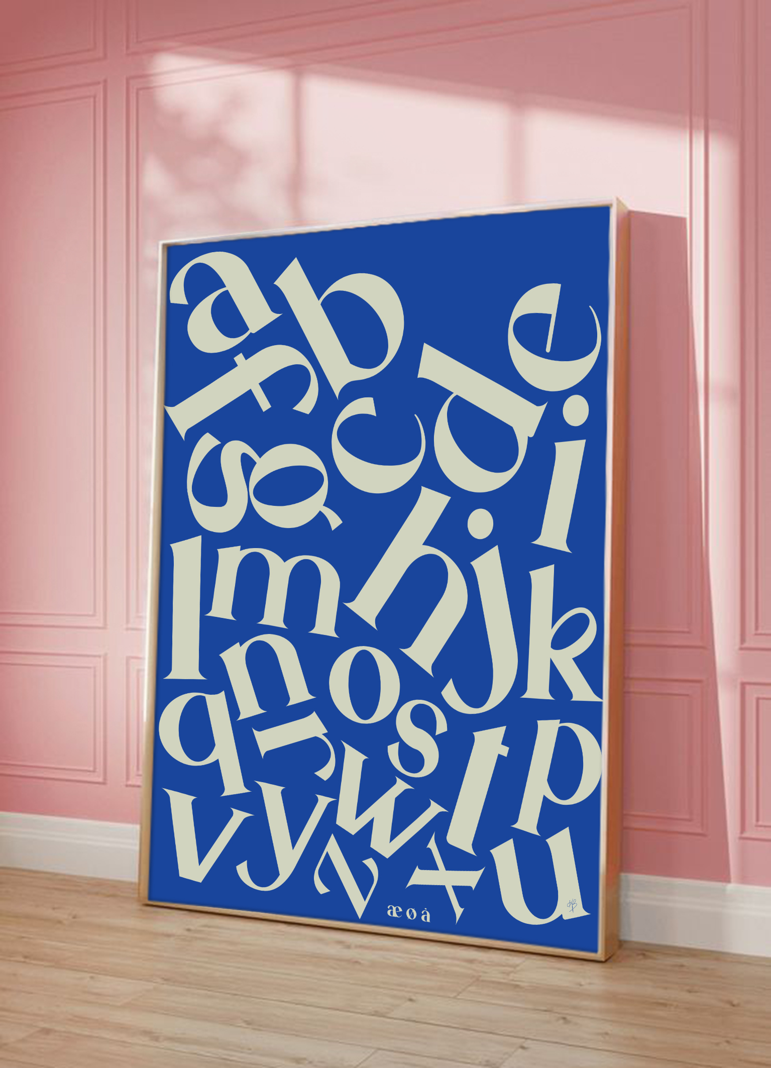 ALPHABET Sort træramme BLUE