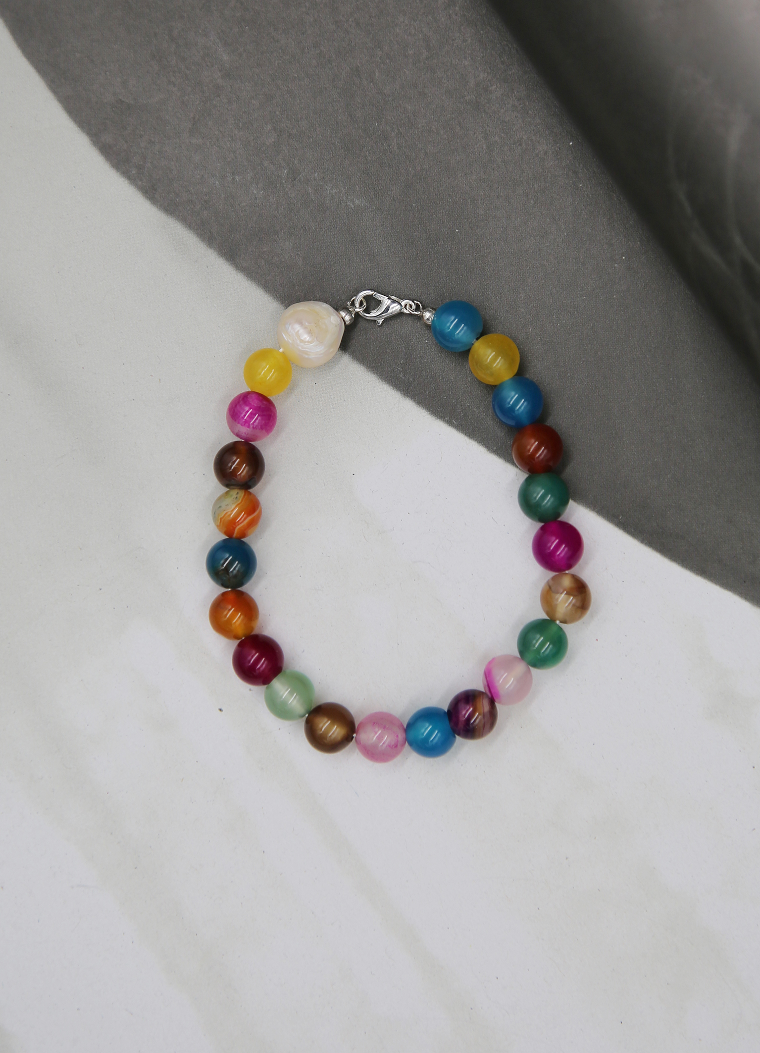 SUMMER ONE PEARL - armbånd 18cm Sølvforgyldt